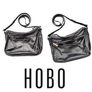 🖤Karder Black Vintage Hide Leather Crossbody Shoulder Bag HOBO